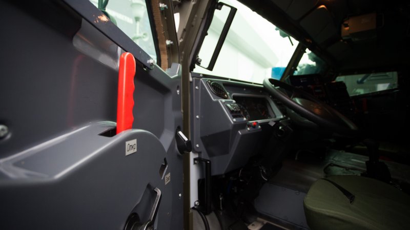 Inside view of Typhoon-VDV armored car