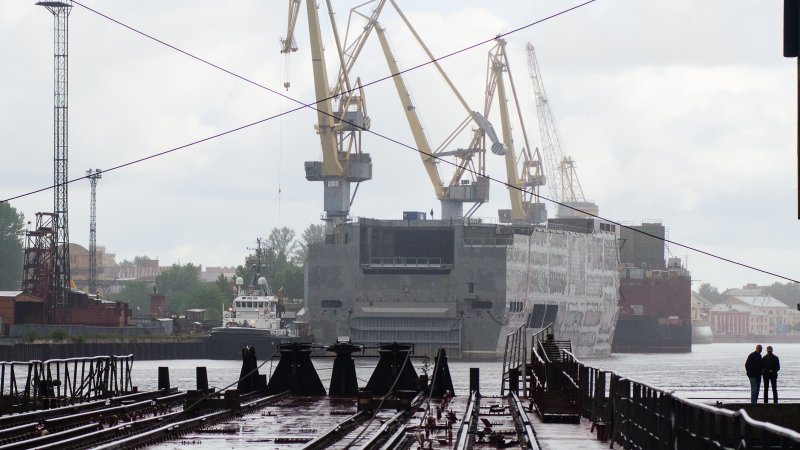 Aft of LHD Sevastopol at the quayside of Baltiysky Zavod, St. Petersburg Aft of LHD Sevastopol at the quayside of Baltiysky Zavod, St. Petersburg