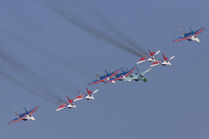 Aerobatic teams at MAKS air show