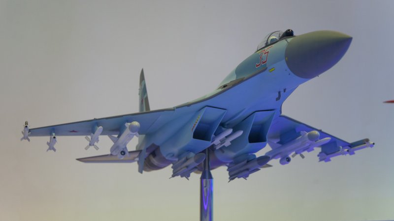Model of Su-35 multirole fighter
