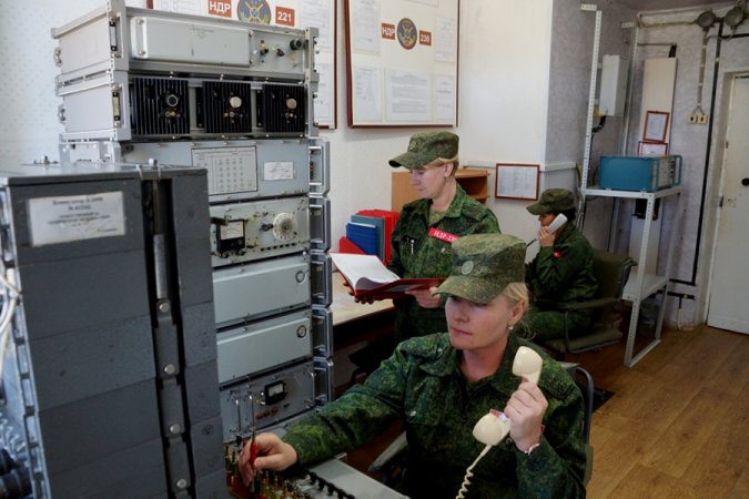 Military women on duty
