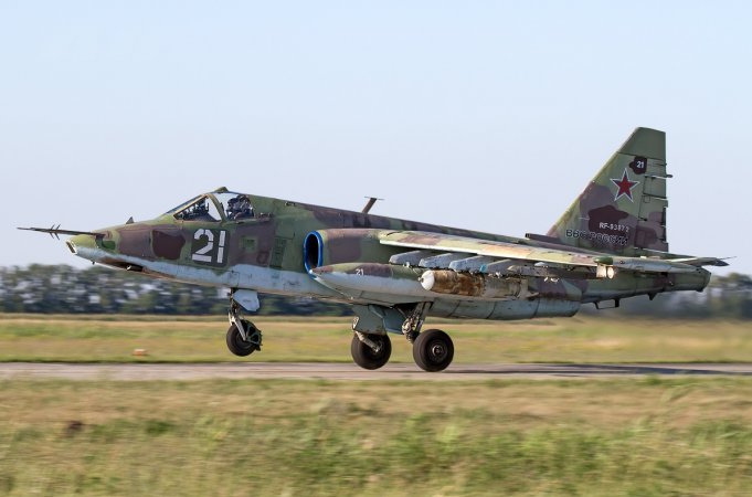 Su-25 taking off with FAB-500 bombs