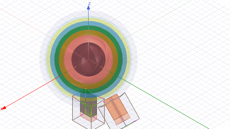 Simulation model of the Luneberg lens in ANSYS HFSS software