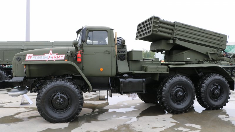 MLRS Tornado-G designed and produced by NPO Splav (division of Techmash Concern at Rostec State Corporation)